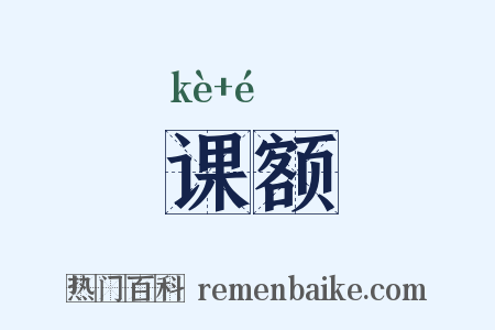 课额是什么意思的图片